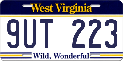 WV license plate 9UT223