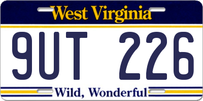 WV license plate 9UT226