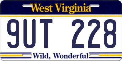 WV license plate 9UT228