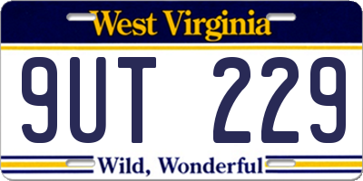 WV license plate 9UT229