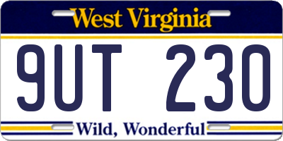 WV license plate 9UT230