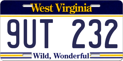 WV license plate 9UT232