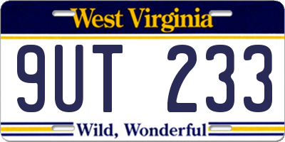 WV license plate 9UT233