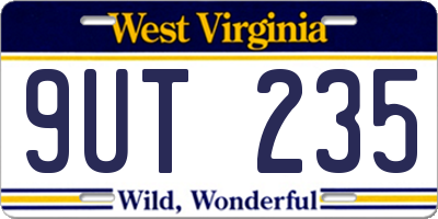 WV license plate 9UT235