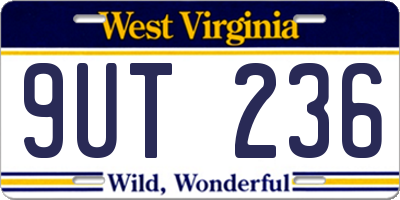 WV license plate 9UT236