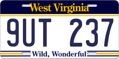 WV license plate 9UT237