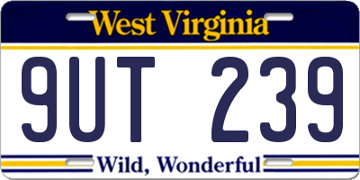 WV license plate 9UT239