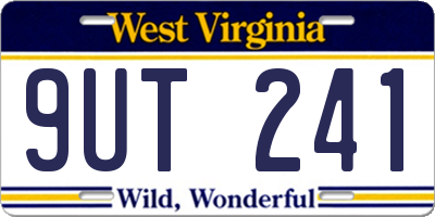 WV license plate 9UT241