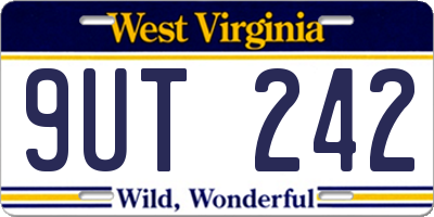 WV license plate 9UT242