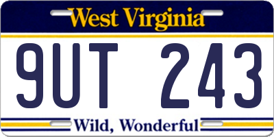 WV license plate 9UT243
