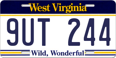 WV license plate 9UT244
