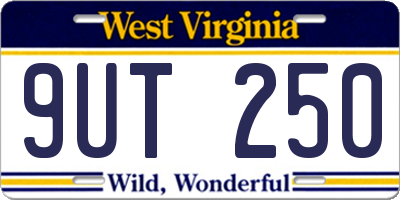 WV license plate 9UT250