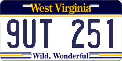WV license plate 9UT251