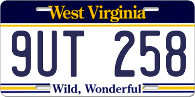 WV license plate 9UT258