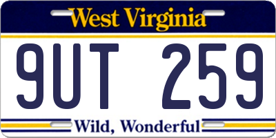 WV license plate 9UT259