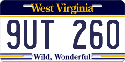 WV license plate 9UT260