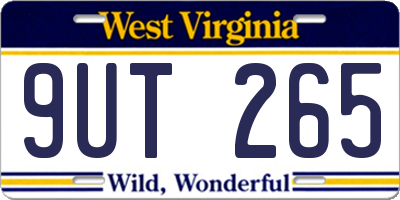 WV license plate 9UT265