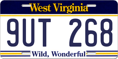 WV license plate 9UT268