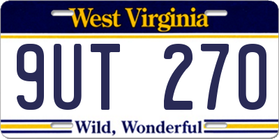 WV license plate 9UT270