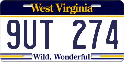 WV license plate 9UT274