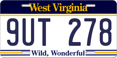 WV license plate 9UT278