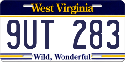 WV license plate 9UT283