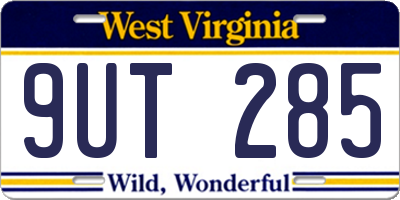 WV license plate 9UT285