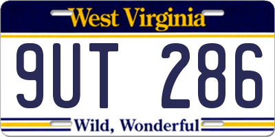 WV license plate 9UT286