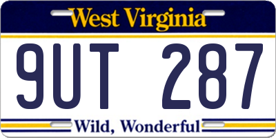 WV license plate 9UT287