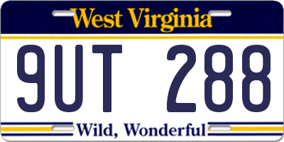 WV license plate 9UT288