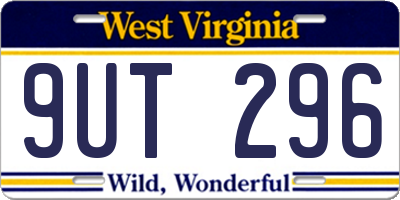 WV license plate 9UT296