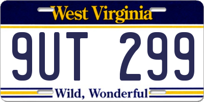 WV license plate 9UT299