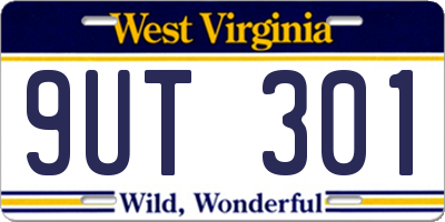 WV license plate 9UT301