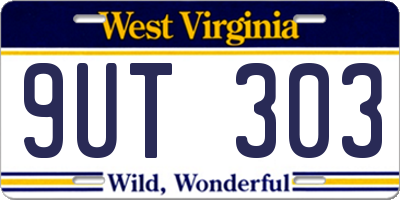 WV license plate 9UT303