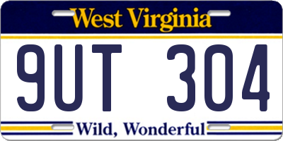 WV license plate 9UT304