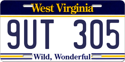 WV license plate 9UT305