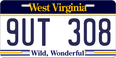 WV license plate 9UT308