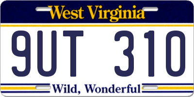 WV license plate 9UT310