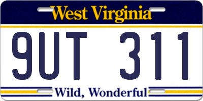 WV license plate 9UT311