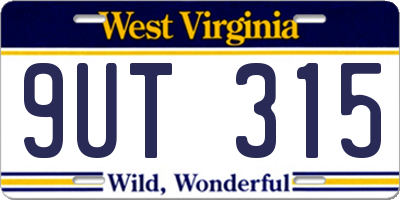 WV license plate 9UT315