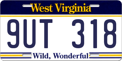 WV license plate 9UT318