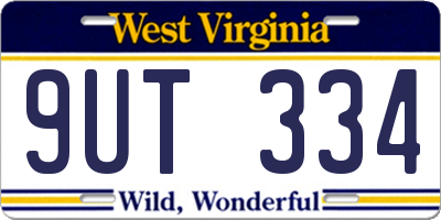 WV license plate 9UT334