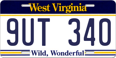 WV license plate 9UT340