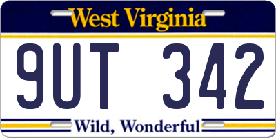WV license plate 9UT342