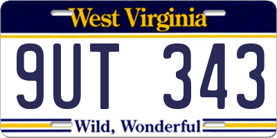 WV license plate 9UT343