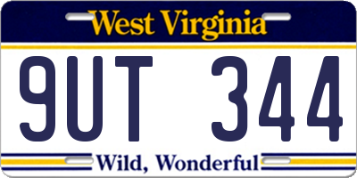 WV license plate 9UT344