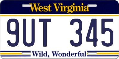 WV license plate 9UT345