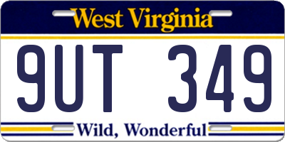 WV license plate 9UT349