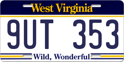 WV license plate 9UT353