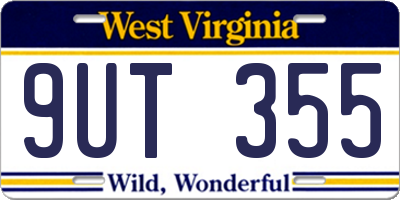 WV license plate 9UT355